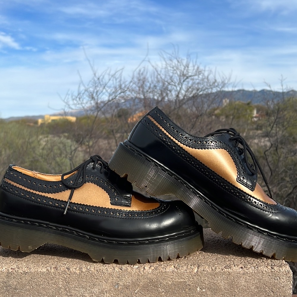 🏴 Dr. Martens MIE Vintage Platform 2-Tone Chunky Brogue Y2K Oxfords UK 7 - Picture 4 of 17